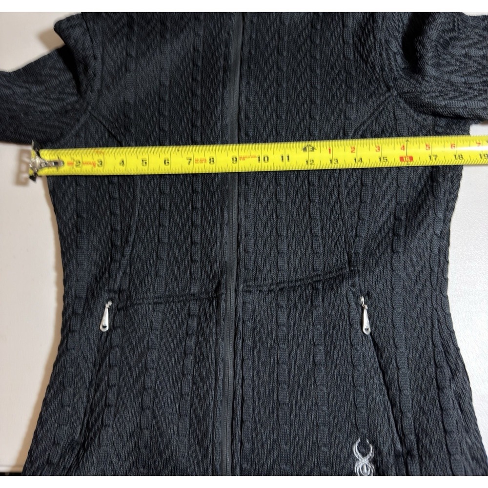Spyder Jacket Women Size M Blue Cable Knit Textured Sweater Active Outdoors - Picture 3 of 12
